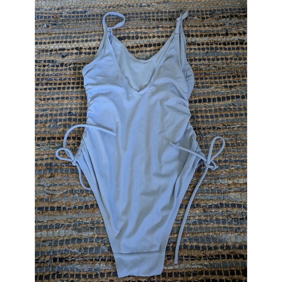 Time and Tru Swimwear Womens M Blue Missy Side Shirred One-Piece Swimsuit - Picture 5 of 5